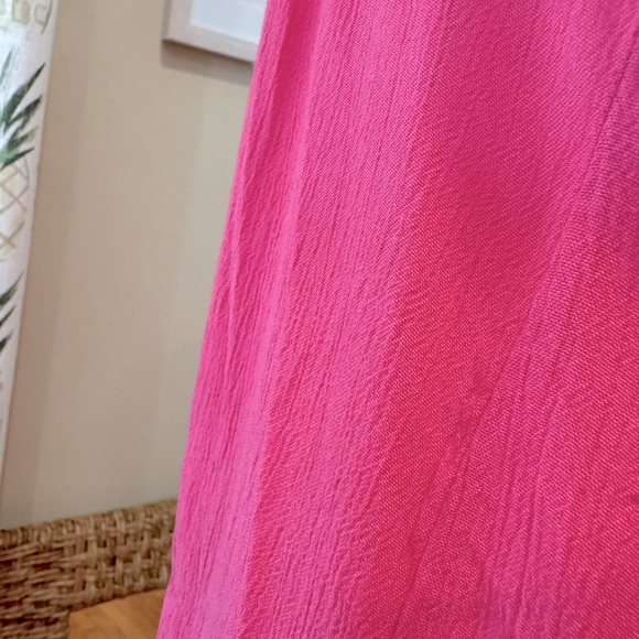 Pink Tie Halter Swim Coverup Backless Dress Ruffle Collar Rayon Size Medium NWT - Picture 6 of 7